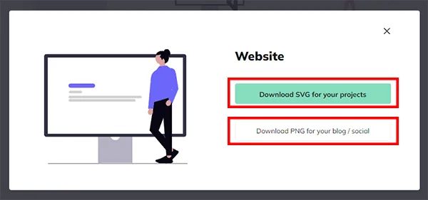 svgかpngでダウンロード